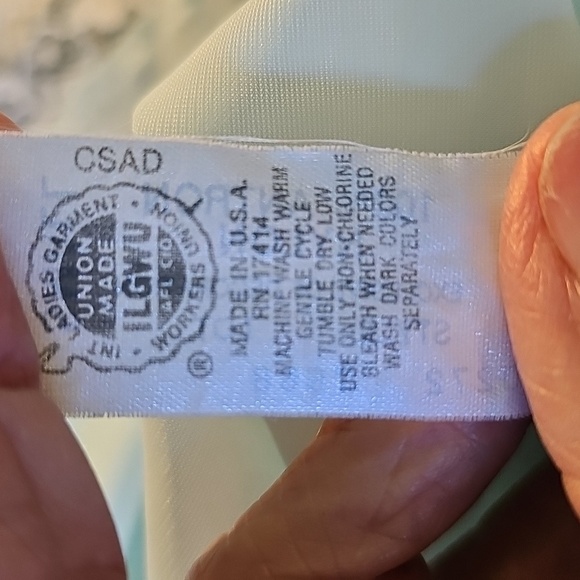 Miss Elaine Light Blue And White Lace, long Vintage Robe. Oversized Small. - Picture 12 of 12